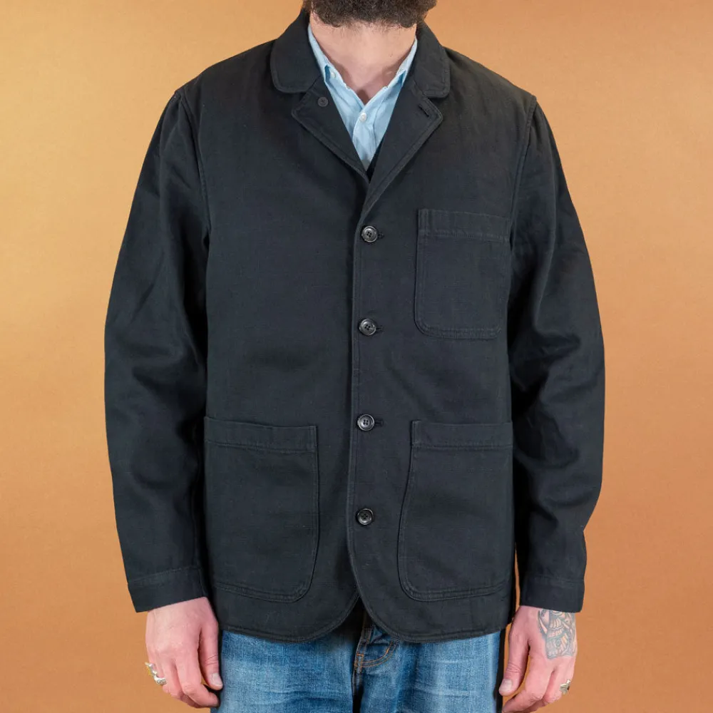 Hansen Josef Refined Workwear Jacket Black Slub> Jacken