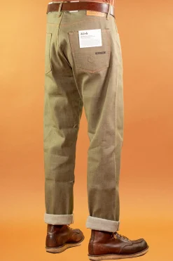 Indigofera Kirk Pants Desert Moss Selvage 10,5oz Green><noscript><img width=