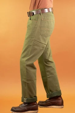 Indigofera Kirk Pants Pineville Selvage 12oz Green><noscript><img width=