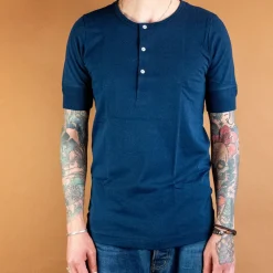 Merz beim Schwanen Knopfleistenhemd Kurzarm Inkblue> T-Shirts