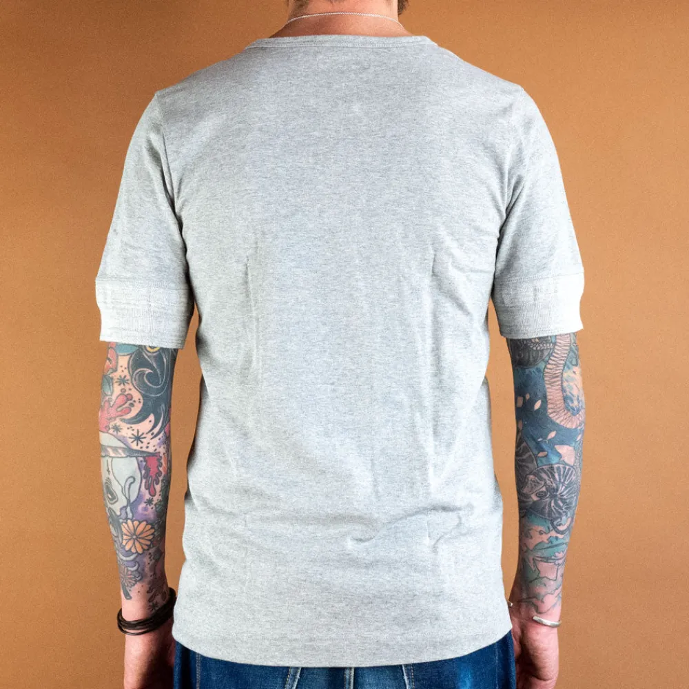 Merz beim Schwanen Knopfleistenhemd Kurzarm Grey Melange> T-Shirts