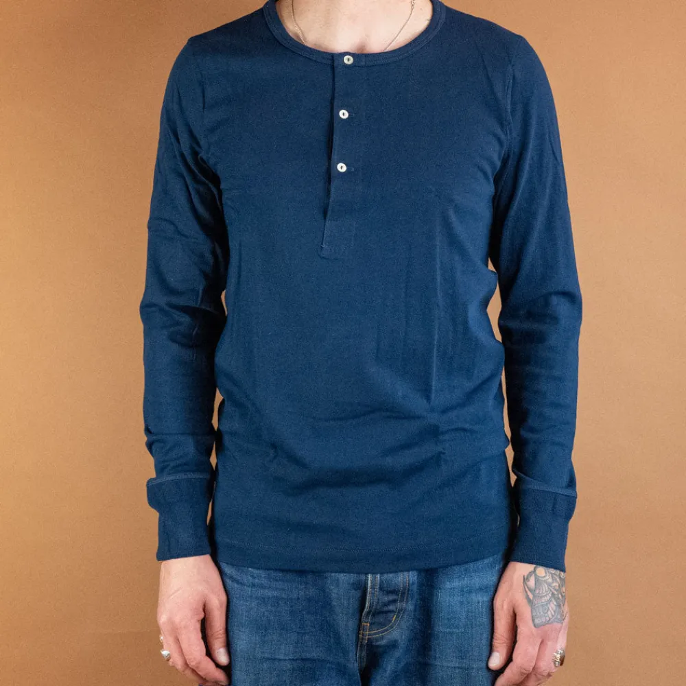 Merz beim Schwanen Knopfleistenhemd Langarm Inkblue> T-Shirts