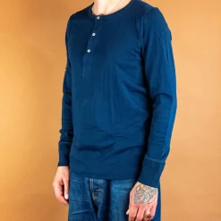 Merz beim Schwanen Knopfleistenhemd Langarm Inkblue> T-Shirts