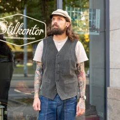 Hansen Knud Workwear Waistcoat Olive-Taupe> Westen