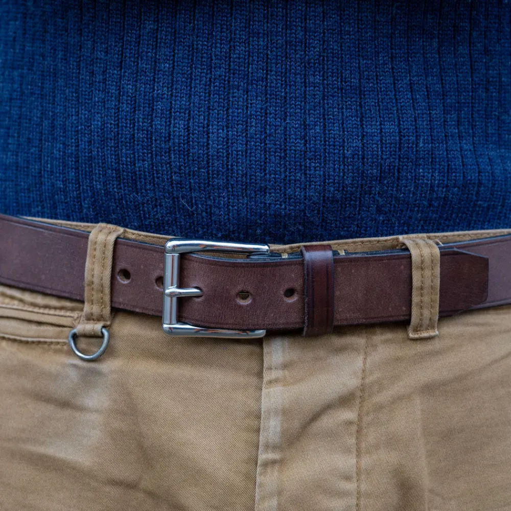 Timeless Leather Ledergürtel 40er mit Edelstahlschnalle Braun> Gürtel