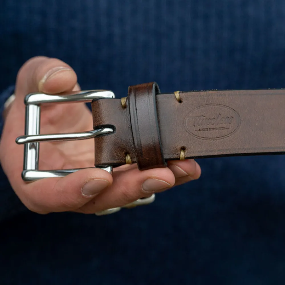 Timeless Leather Ledergürtel 40er mit Edelstahlschnalle Braun> Gürtel