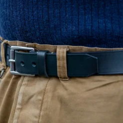 Timeless Leather Ledergürtel 40er mit Edelstahlschnalle Schwarz> Gürtel