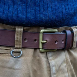 Timeless Leather Ledergürtel 40er mit Messingschnalle Braun> Gürtel