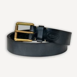 Timeless Leather Ledergürtel 40er mit Messingschnalle Schwarz> Gürtel
