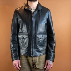 Thedi Leathers Lederjacke im Fliegerjackenstil Horsehide Black> Jacken