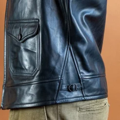 Thedi Leathers Lederjacke im Fliegerjackenstil Horsehide Black><noscript><img width=
