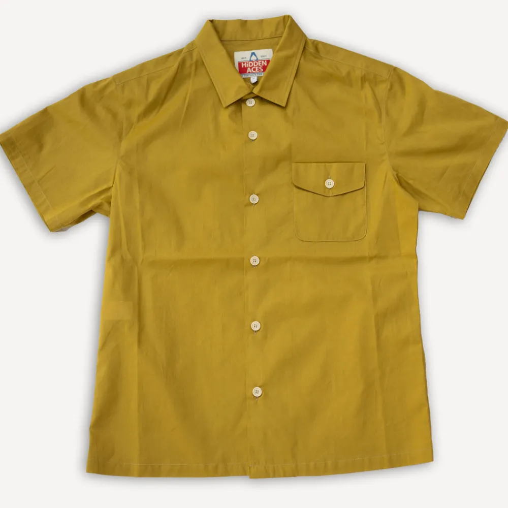 Hidden Aces Linos Leisure Shirt Golden Olive K9203> Hemden