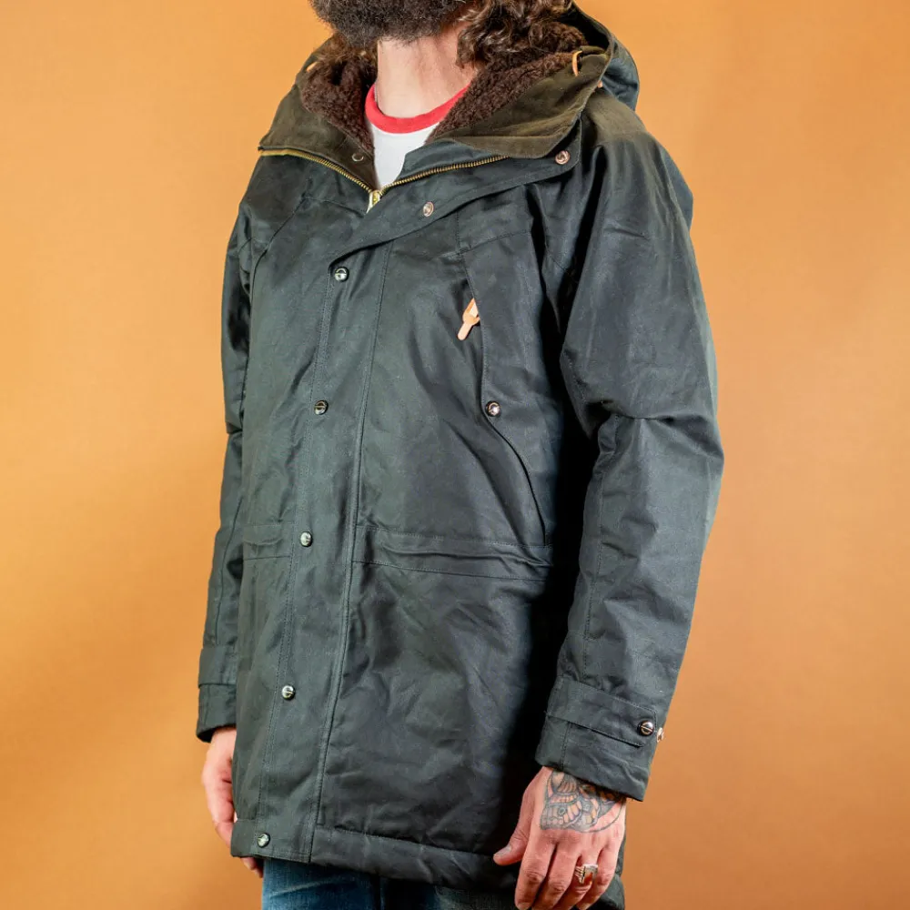 Manifattura Ceccarelli Long Mountain Jacket Waxed Black> Jacken