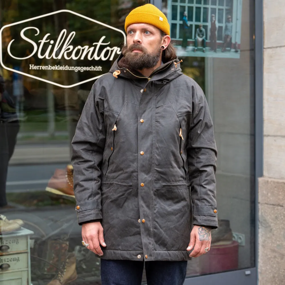 Manifattura Ceccarelli Long Mountain Jacket Waxed Chocolate> Jacken