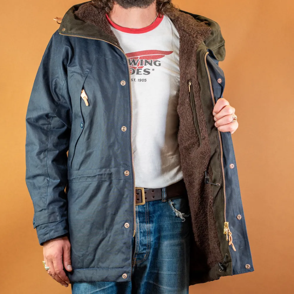 Manifattura Ceccarelli Long Mountain Jacket Waxed Navy> Jacken