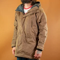 Manifattura Ceccarelli Long Mountain Jacket Waxed Dark Tan> Jacken