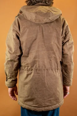 Manifattura Ceccarelli Long Mountain Jacket Waxed Dark Tan><noscript><img width=