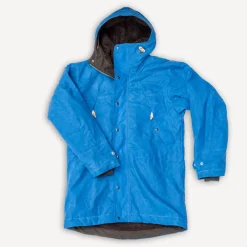 Manifattura Ceccarelli Long Mountain Jacket Waxed Mid Blue> Jacken