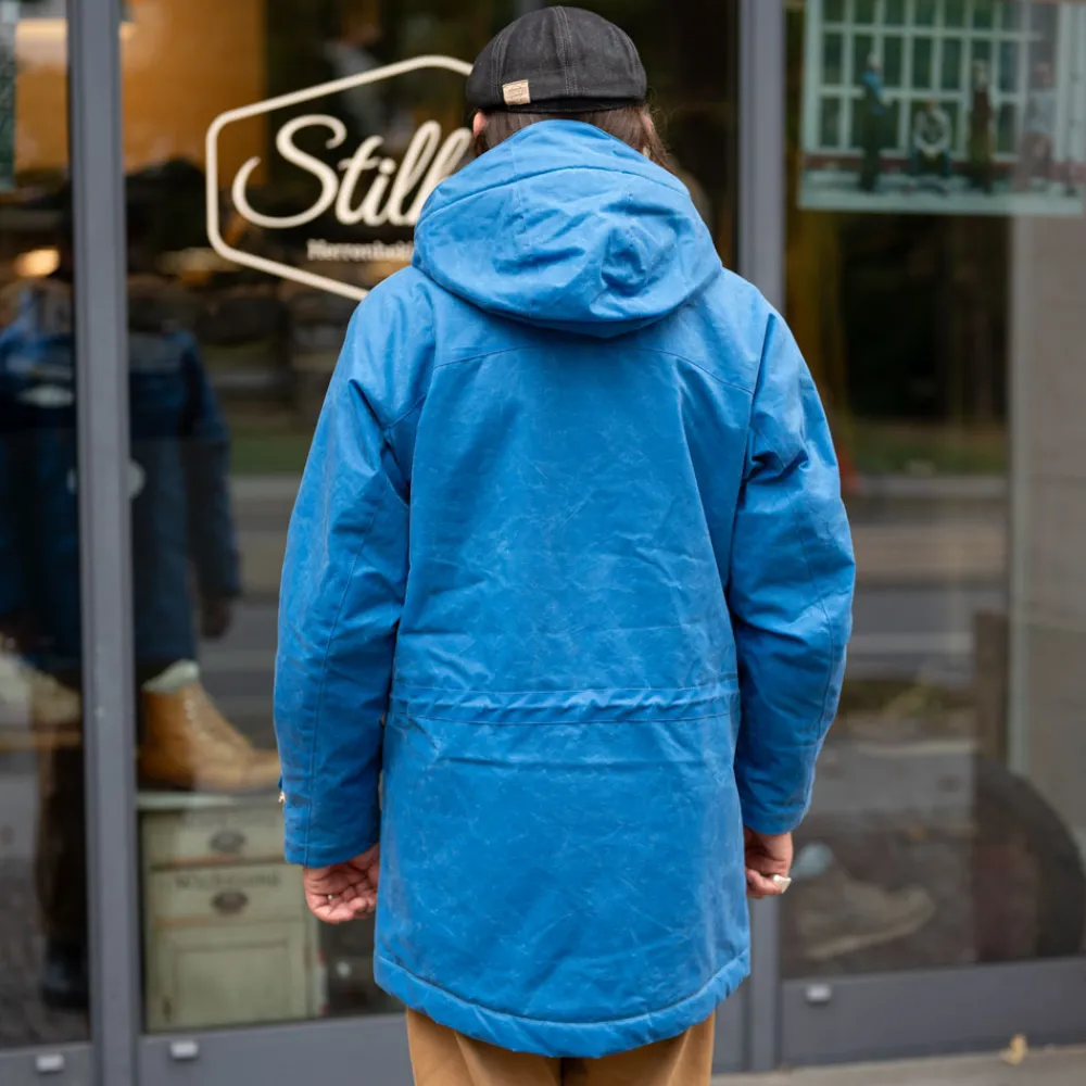Manifattura Ceccarelli Long Mountain Jacket Waxed Mid Blue> Jacken