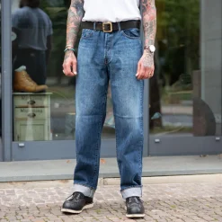 Edwin Loose Fit Kurabo 14oz Red Selvage Blue Dark Used> Hosen