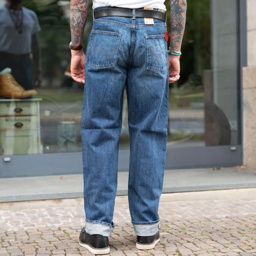 Edwin Loose Fit Kurabo 14oz Red Selvage Blue Dark Used> Hosen