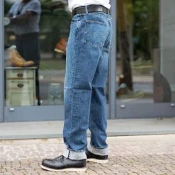 Edwin Loose Fit Kurabo 14oz Red Selvage Blue Dark Used><noscript><img width=