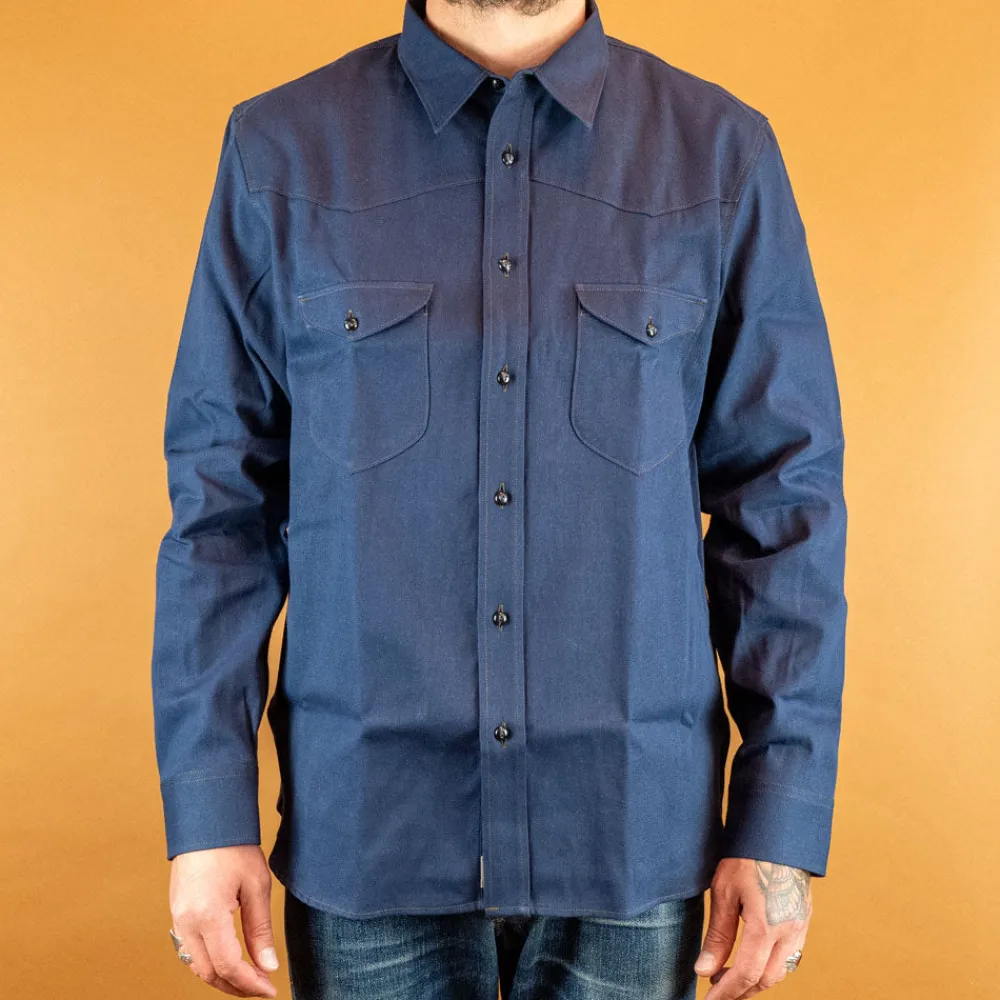 Indigofera Manolito Yambaru Selvedge Denim 6,5oz Indigo> Hemden