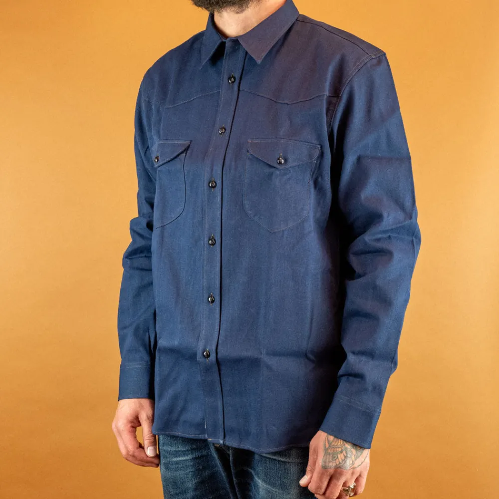 Indigofera Manolito Yambaru Selvedge Denim 6,5oz Indigo> Hemden
