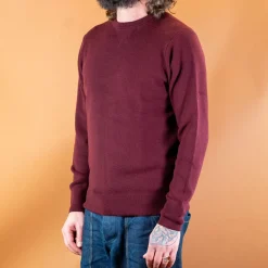 Merz beim Schwanen Men's Pullover Merinowolle Classic Fit Burgundy> Pullover