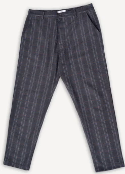 Universal Works Military Chino Twist Wool Check Brown> Hosen
