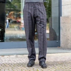 Universal Works Military Chino Twist Wool Check Brown> Hosen