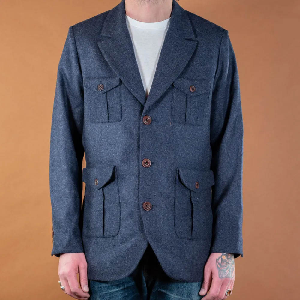 Hidden Aces Minos Tweed Blazer K7401 Navy> Jacken