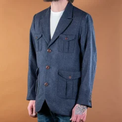 Hidden Aces Minos Tweed Blazer K7401 Navy> Jacken