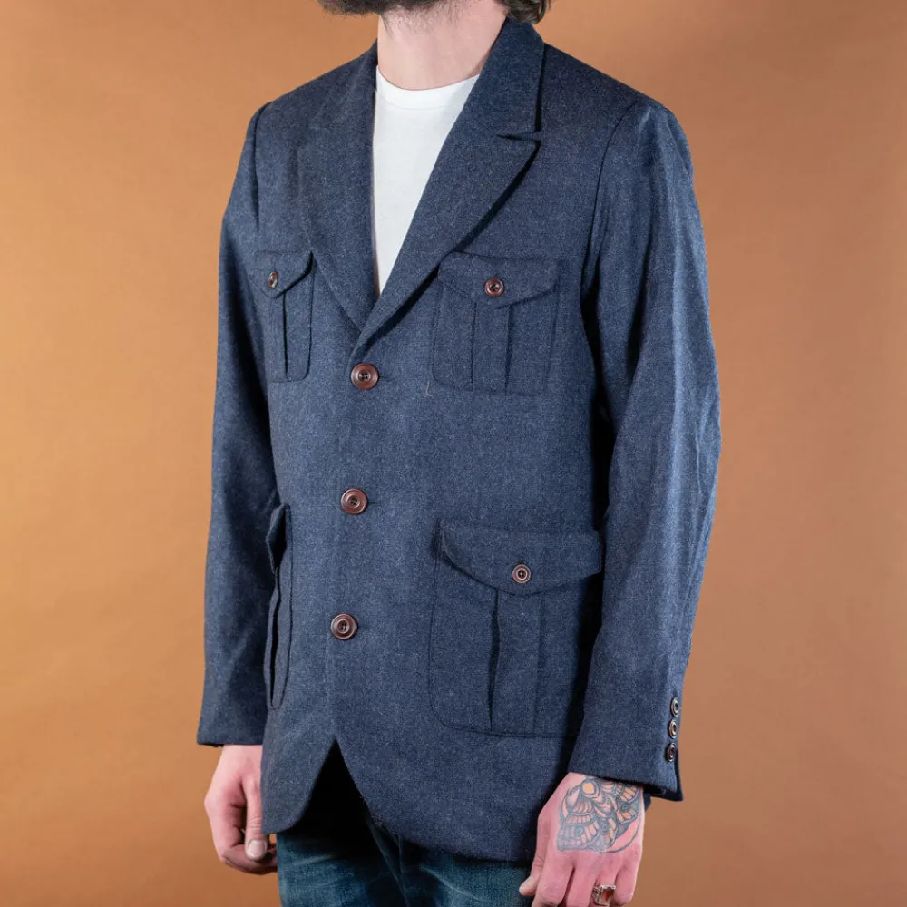 Hidden Aces Minos Tweed Blazer K7401 Navy> Jacken