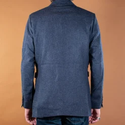 Hidden Aces Minos Tweed Blazer K7401 Navy><noscript><img width=