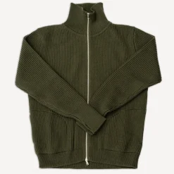 Andersen-Andersen Navy Full Zip Pockets Hunting Green> Pullover