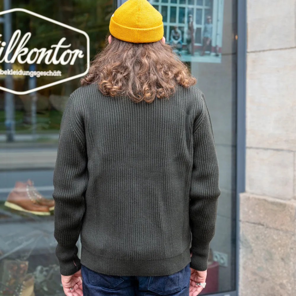 Andersen-Andersen Navy Full Zip Pockets Hunting Green> Pullover