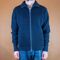 Andersen-Andersen Navy Full Zip Pockets Navy> Pullover