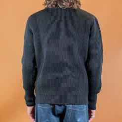 Andersen-Andersen Navy Half Zip Pullover Black><noscript><img width=