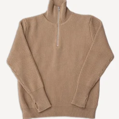 Andersen-Andersen Navy Half Zip Pullover Camel> Pullover