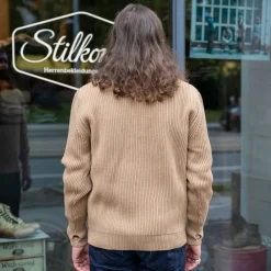 Andersen-Andersen Navy Half Zip Pullover Camel><noscript><img width=