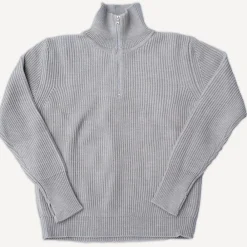Andersen-Andersen Navy Half Zip Pullover Light Grey> Pullover