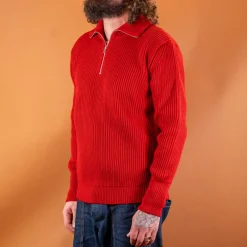 Andersen-Andersen Navy Half Zip Pullover Red> Pullover
