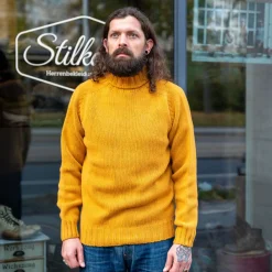 Harley of Scotland Neck Sweater Chunky Tansy> Pullover