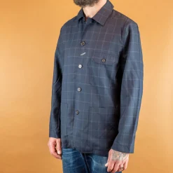 Universal Works Norfolk Bakers Jacket In Navy Fine Wool Check> Jacken
