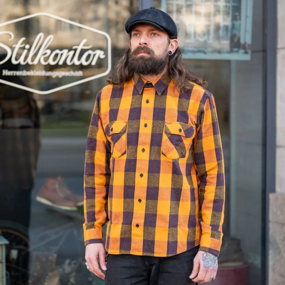 Indigofera Norris Shirt Orange/Vine/Black> Hemden