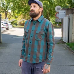 Indigofera Norris Shirt Petrol> Hemden
