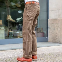 Freenote Cloth Ortega Pants Herringbone Dobby Brown><noscript><img width=