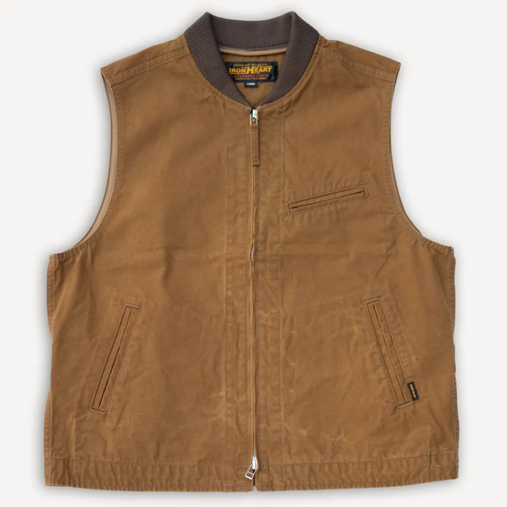 Iron Heart 9oz. Canvas Work Vest IHV-49 Brown> Westen