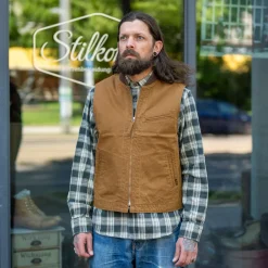 Iron Heart 9oz. Canvas Work Vest IHV-49 Brown> Westen